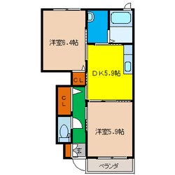 論田 徒歩3分 1階の物件間取画像